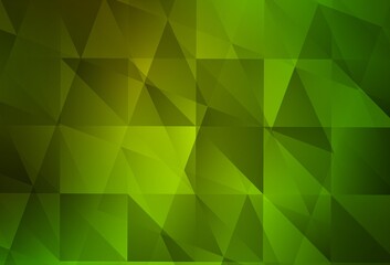 Fototapeta na wymiar Light Green, Yellow vector shining triangular layout.