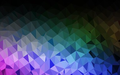 Fototapeta premium Dark Multicolor, Rainbow vector abstract mosaic pattern. A sample with polygonal shapes. Brand new design for your business.