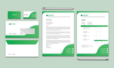 Green Creative Corporate Brand Identity Stationery design template