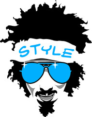 Afro style vector man illustration