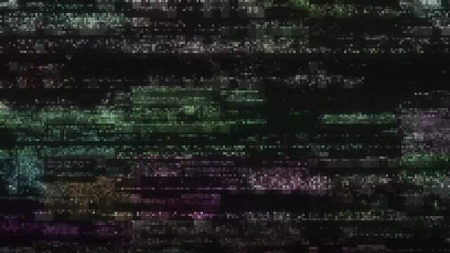 Flickering Pixel Digital Noise Distorted Glitch Screen Abstract Background