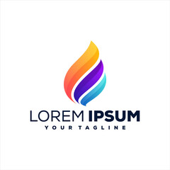 Fototapeta na wymiar flame gradient color logo design