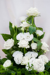 Bouquet of white roses for wedding