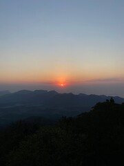 sunset in the mountains