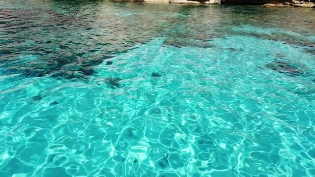 Crystal clear sea of the island of Lampedusa in Italy.