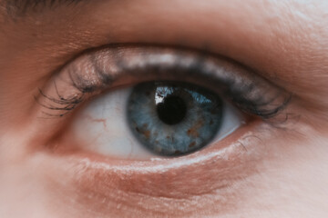 close up of a female eye