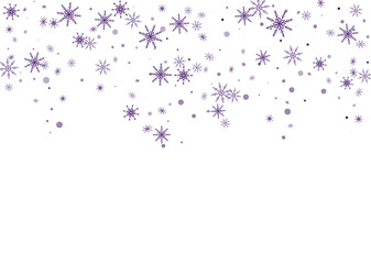 Snowflakes. Snow, snowfall. Falling scattered white snowflakes on a gradient background. Vector