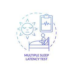 Multiple sleep latency test blue gradient concept icon. Health care. Medical examination for sleep disorder. Daytime nap study idea thin line illustration. Vector isolated outline RGB color drawing