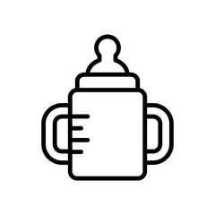 Feeding Bottle Icon Outline And Glyph Design Vector Template Illustration