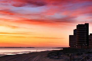 Sunrise on the beach in Arenales del Sol, Alicante