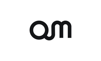 OM/QM letter logo design and vector template 