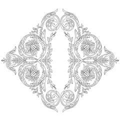 vintage baroque ornament, corner. Retro pattern antique style acanthus. Decorative design element filigree calligraphy vector