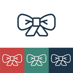 Linear vector icon with bow