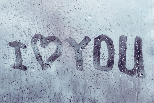 Concept I Love You On A Wet Window