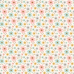 FLOWER SHEET Hand Drawn Seamless Pattern Vector Illustration