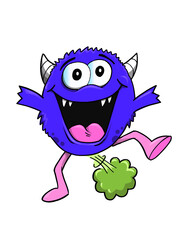 Farting Monster Vector Illustration Art