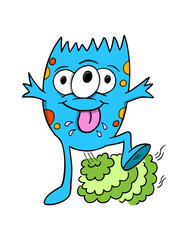 Farting Monster Vector Illustration Art