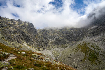 Clouds over the peaks of the High Tatras.