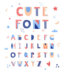 Cute font. Set of letters for poster design,