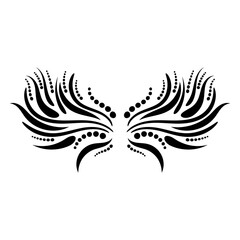 Black abstract curly element for design, swirl, curl. Divider, frame isolated on white background. Vector illustration.