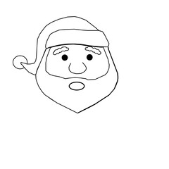 Santa claus in a hat and beard all in white pattern