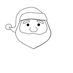 Santa claus in a hat and beard all in white pattern