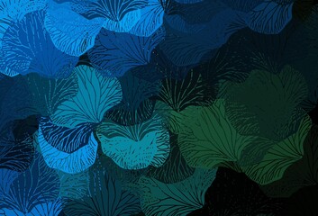 Dark Blue, Green vector natural backdrop with leaves.