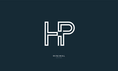 Alphabet letter icon logo HP