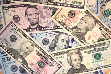 American dollars close up. Symbol of strength and power