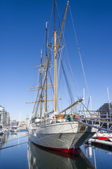 The barquentine ''Mercator'' moored in the Ostend marina., Belgium