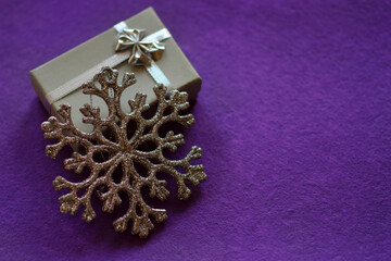 christmas gift box with christmas decoration