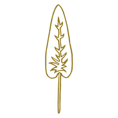 golden tropical leaves drawn with marker (600 DPI)