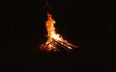 bonfire in the night