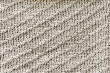 Handmade grey knitting wool texture background close up