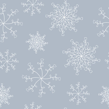 background seamless winter witch snowflakes. pattern for card, wallpaper, decor,textile