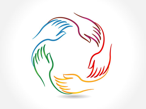 Logo handshake teamwork business people colorful vector image design illustration graphic 