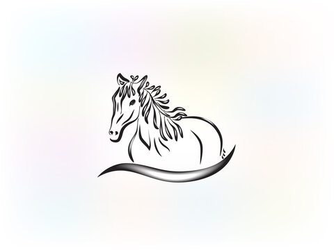 Logo beautiful horse icon vector image