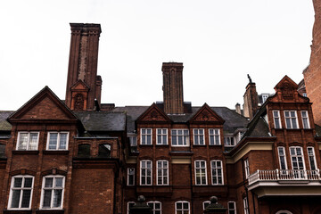 Fototapeta na wymiar Historic red brick houses of London