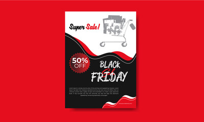 Black Friday trendy sale flyer and poster template design.