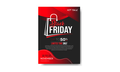 Black Friday trendy sale flyer and poster template design.