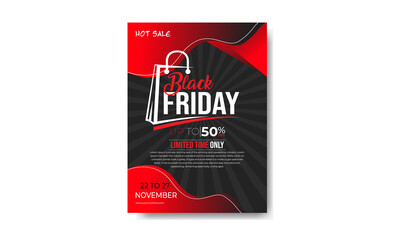 Black Friday trendy sale flyer and poster template design.