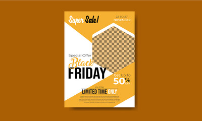 Black Friday trendy sale flyer and poster template design.