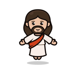 Cute chibi Jesus mascot design kawaii