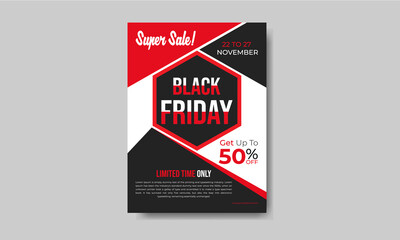 Black Friday trendy sale flyer and poster template design.