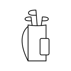 golf clubs bag symbol vector outline