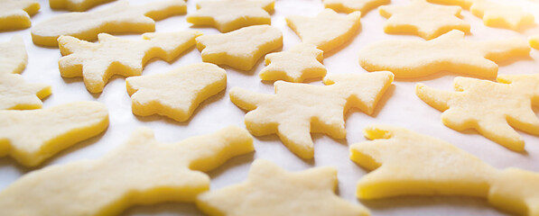 Christmas ginger biscuits on a baking. Preparing for Christmas. cooking Christmas gingerbread