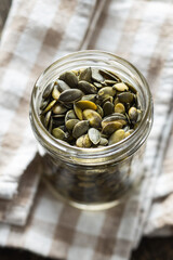 Peeled pumpkin seeds.