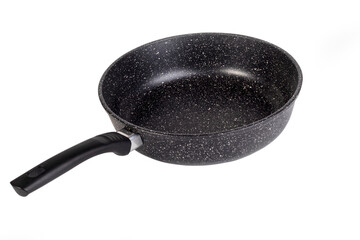 frying pan. With large edges and deep bottom. Non-stick coated. Close-up. Isolate