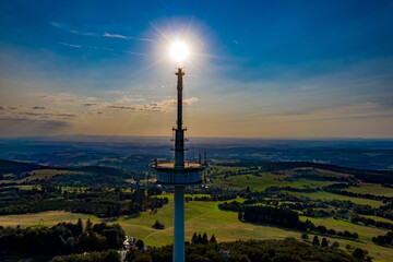 Obraz premium Der Vogelsberg aus der Luft - Hoherodskopf