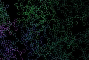 Dark Pink, Green vector pattern with artificial intelligence network.